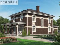 V-280-1P проект двухэтажного дома из пеноблоков с гаражом размером 22 на 12 