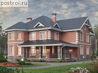 V-288-1K проект двухэтажного дома из кирпича размером 16 на 15 