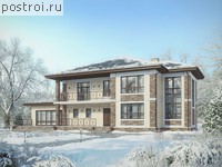 V-289-1K проект двухэтажного дома из кирпича размером 25 на 12 