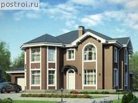 V-317-1K проект двухэтажного дома из кирпича с гаражом размером 19 на 19 