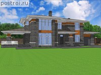 V-321-1K проект двухэтажного дома из кирпича с гаражом размером 22 на 15