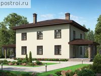 V-325-1K проект двухэтажного дома из кирпича с мансардой и гаражом размером 13 на 10 