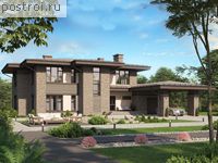 V-326-1K проект двухэтажного дома из кирпича с гаражом размером 28 на 21 