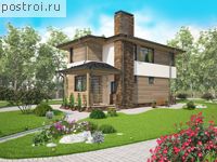 W-134-1P проект двухэтажного дома из газобетона размером 8 на 15 