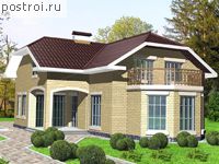 W-212-1K проект одноэтажного дома из кирпича с мансардой размером 13 на 12 